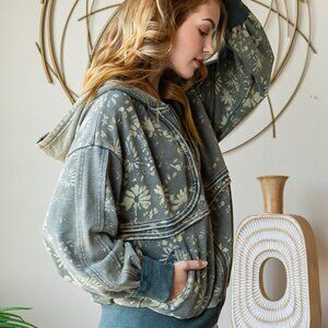 Oli & Hali Floral Jean Jacket - Gray